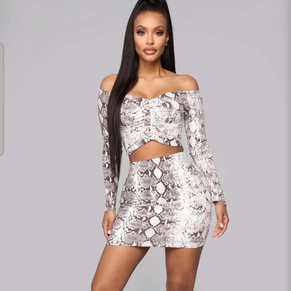 STYLED ON INSTAGRAM Double Cross Skirt Set - Taupe